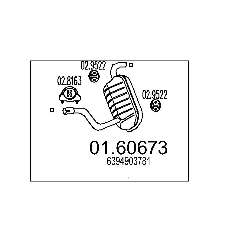 Silencieux arrière MTS 01.60673