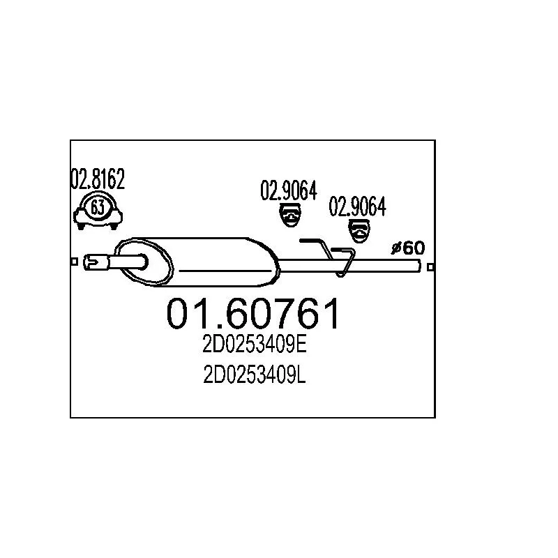 Silencieux arrière MTS 01.60761
