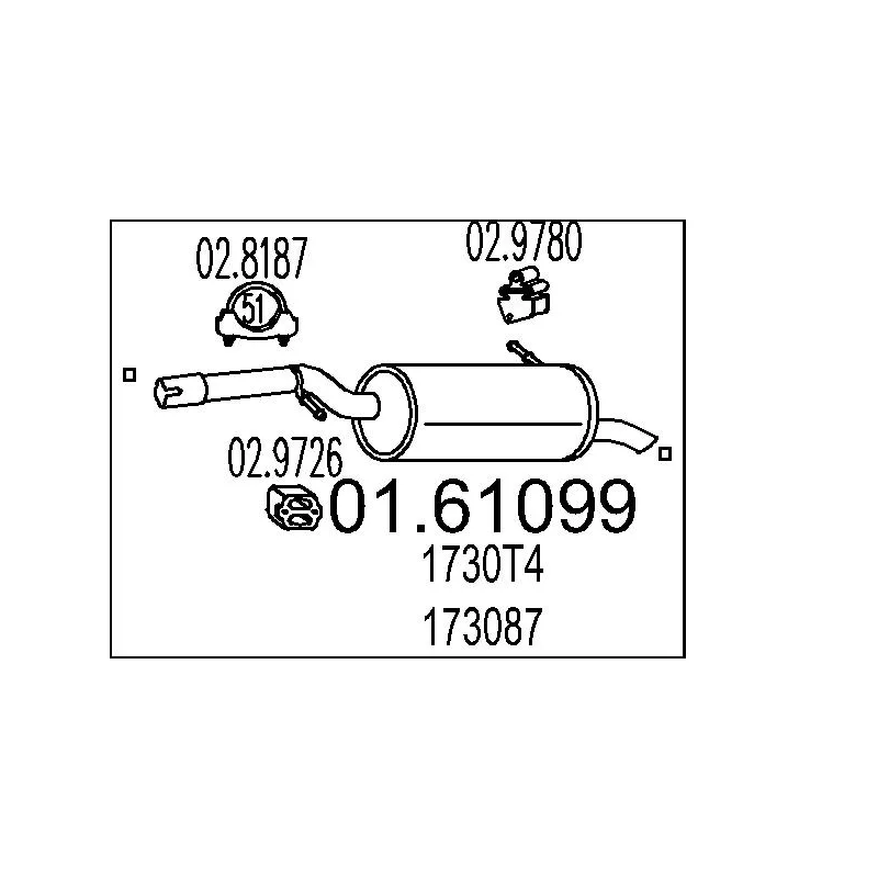 Silencieux arrière MTS 01.61099