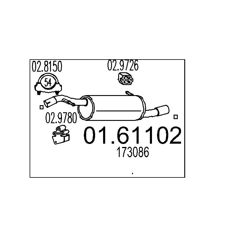 Silencieux arrière MTS 01.61102