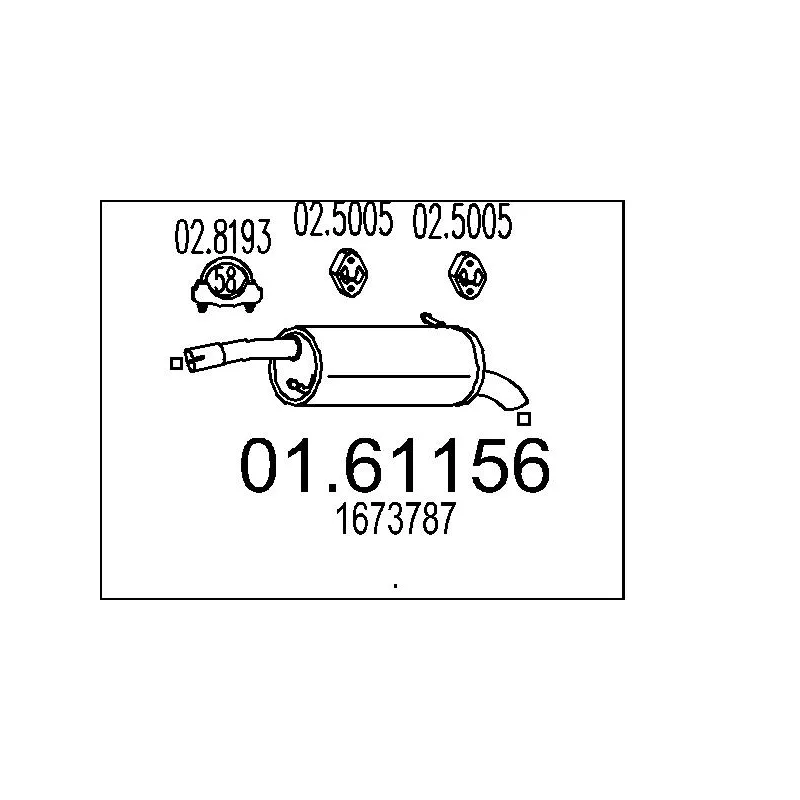 Silencieux arrière MTS 01.61156