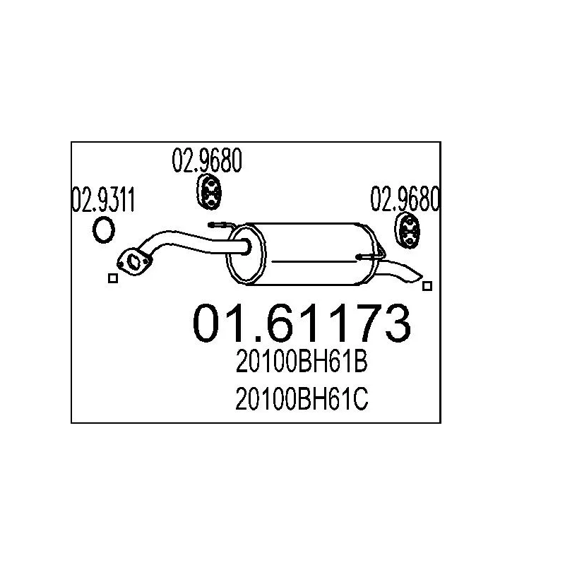 Silencieux arrière MTS 01.61173