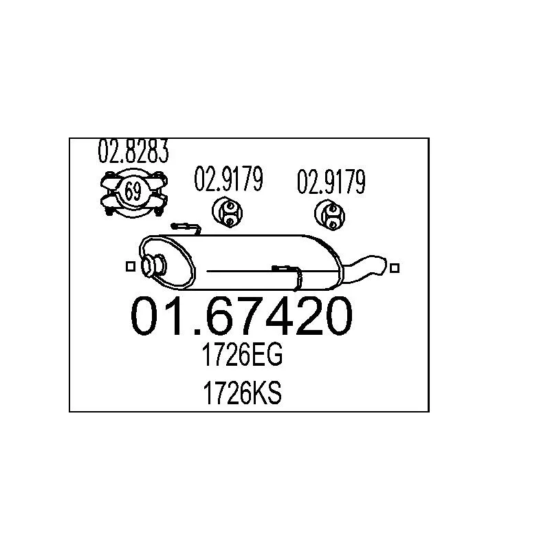 Silencieux arrière MTS 01.67420