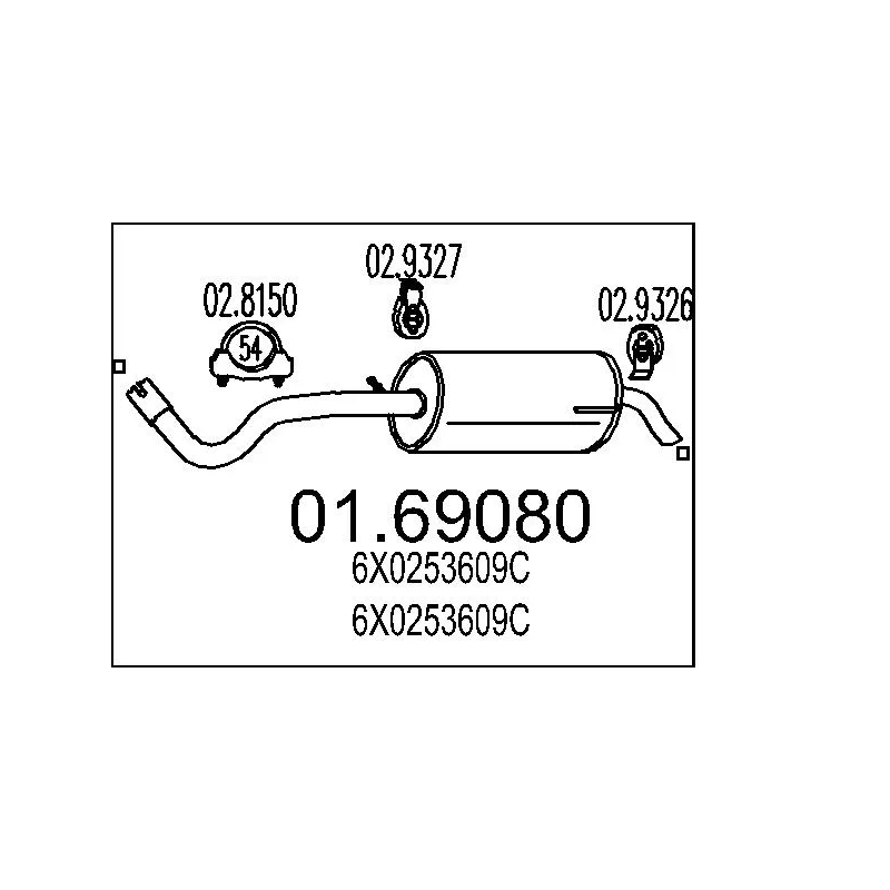 Silencieux arrière MTS 01.69080