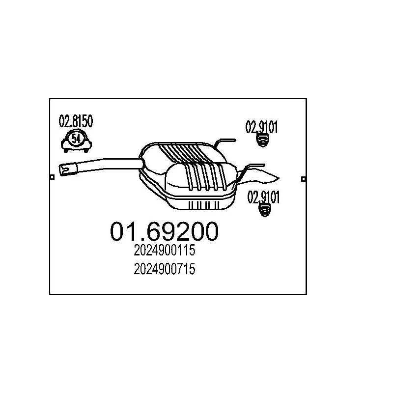 Silencieux arrière MTS 01.69200