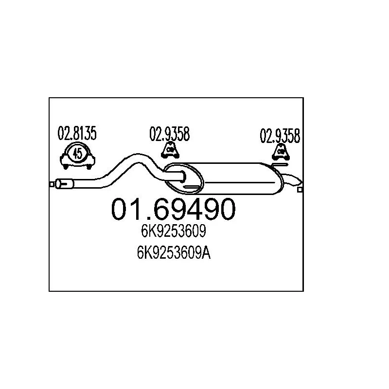 Silencieux arrière MTS 01.69490