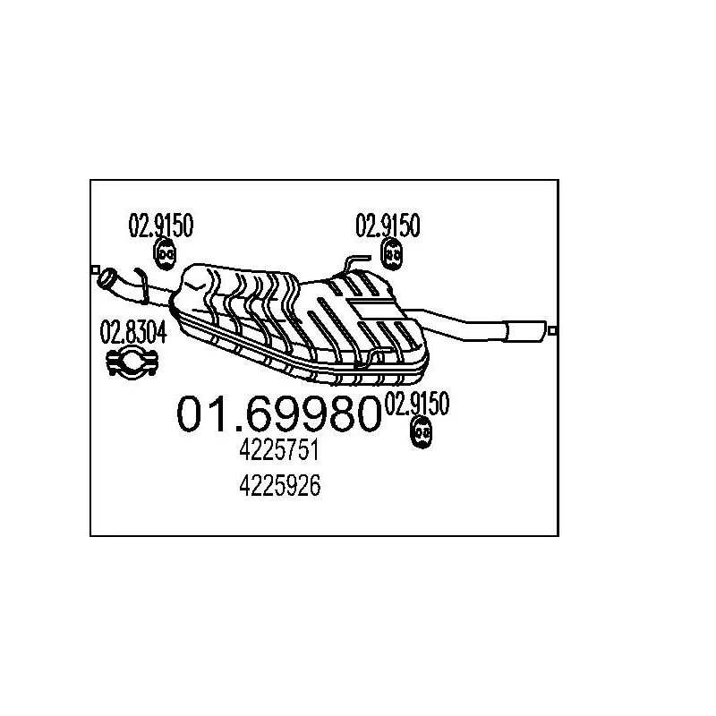 Silencieux arrière MTS 01.69980