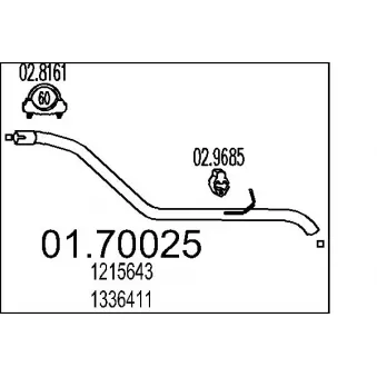 Tuyau d'échappement MTS 01.70025