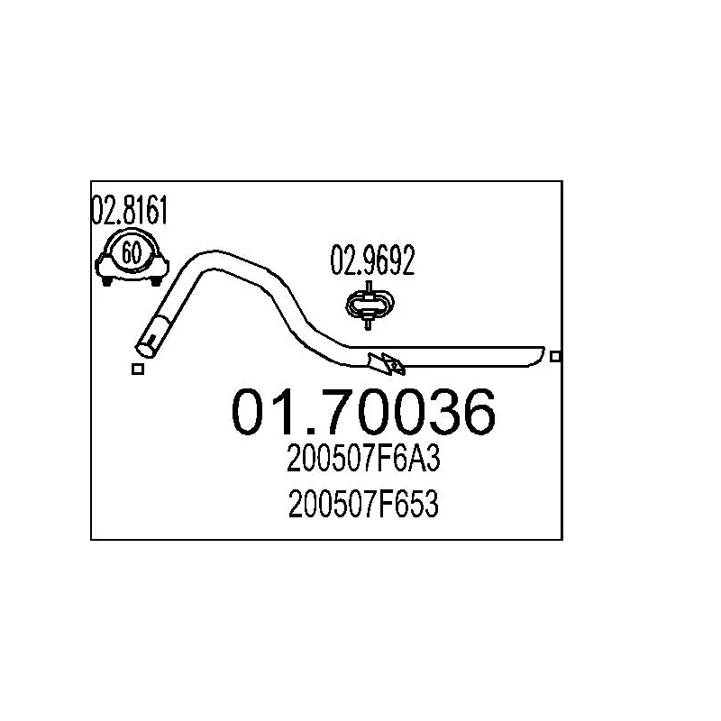 Tuyau d'échappement MTS 01.70036