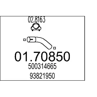 Tuyau d'échappement MTS 01.70850