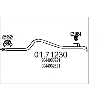 Tuyau d'échappement MTS 01.71230