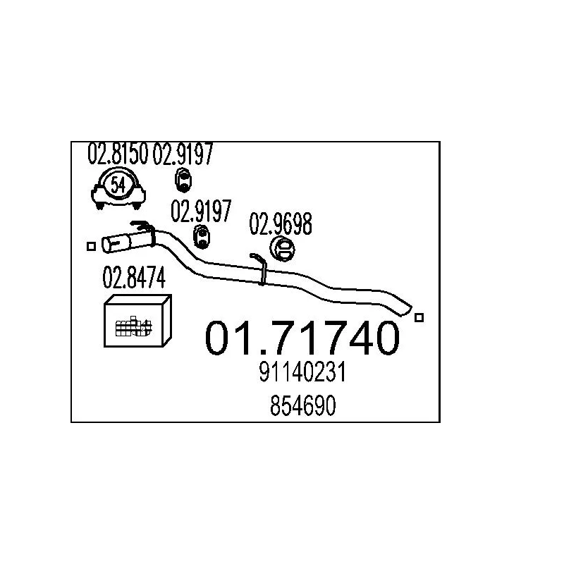 Tuyau d'échappement MTS 01.71740