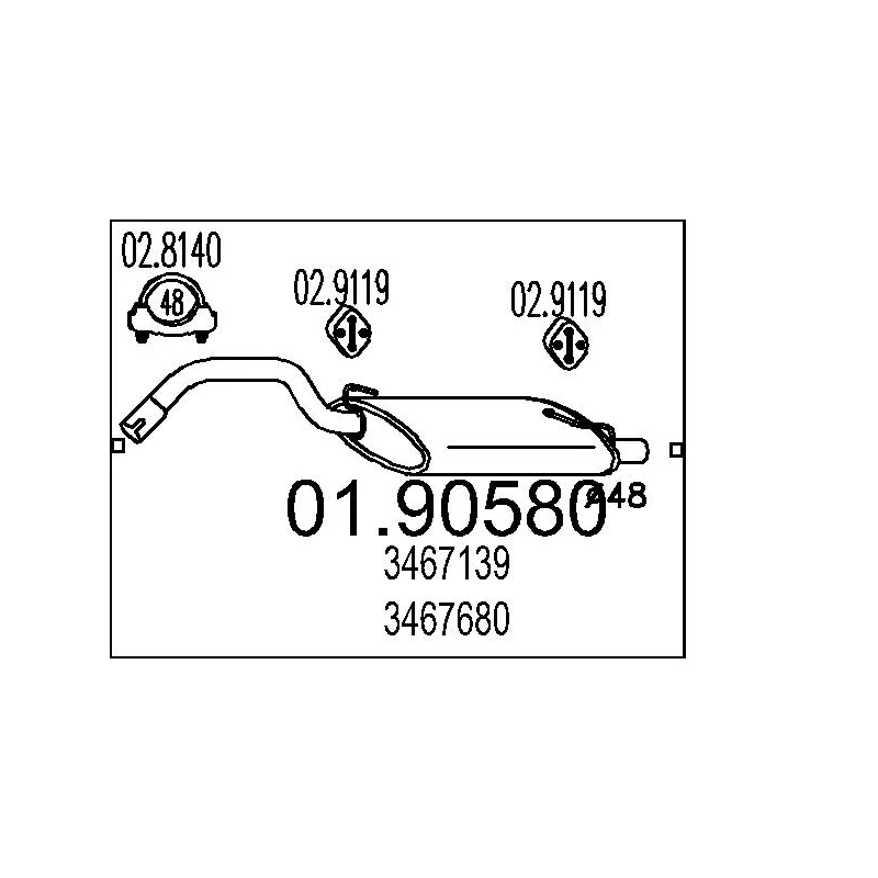 Silencieux arrière MTS 01.90580