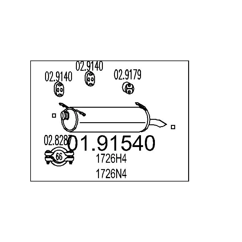 Silencieux arrière MTS 01.91540