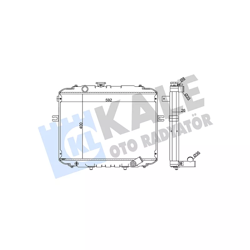 Radiateur, refroidissement du moteur KALE OTO RADYATÖR 342295