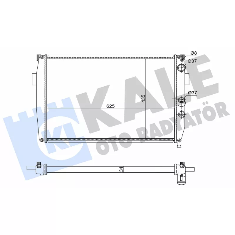 Radiateur, refroidissement du moteur KALE OTO RADYATÖR 363790