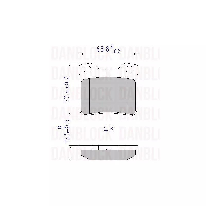 Jeu de 4 plaquettes de frein avant DANBLOCK DB 510297