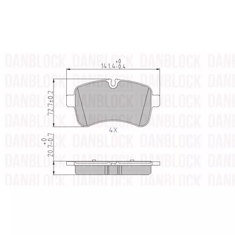 Jeu de 4 plaquettes de frein avant DANBLOCK DB 510663