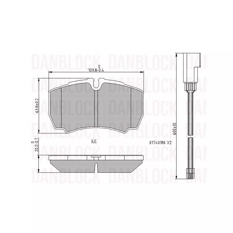 Jeu de 4 plaquettes de frein avant DANBLOCK DB 510933