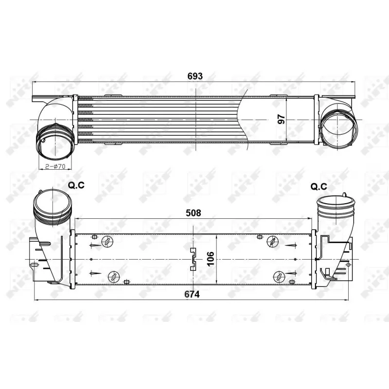 Intercooler, échangeur NRF 30385