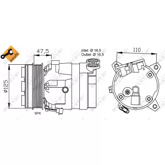 Compresseur, climatisation NRF 32025