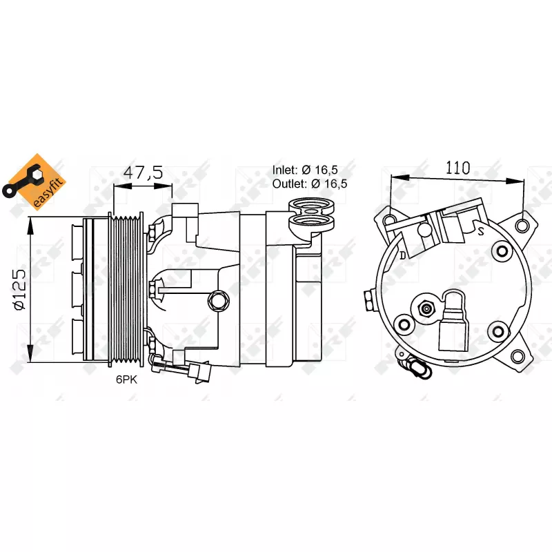 Compresseur, climatisation NRF 32025