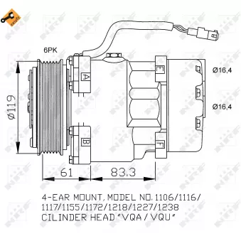 Compresseur, climatisation NRF 32040