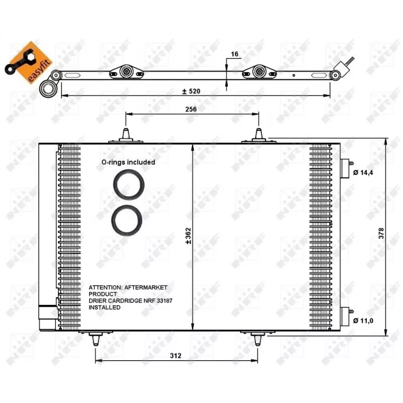 Condenseur, climatisation NRF 35779