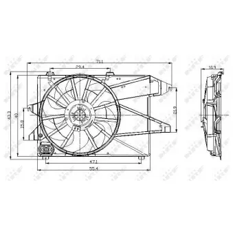 Ventilateur, refroidissement du moteur NRF 47004