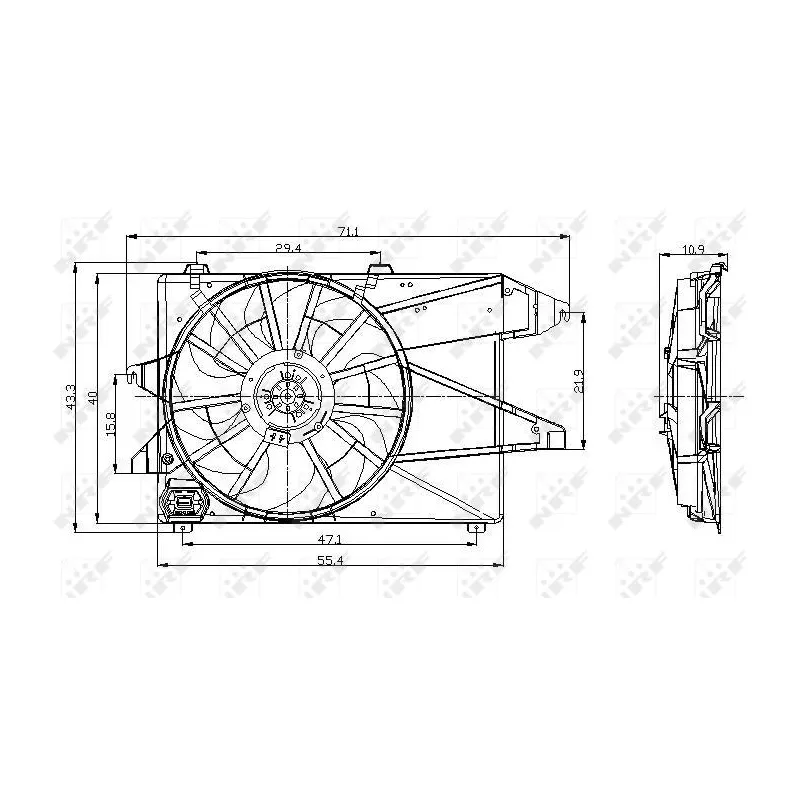 Ventilateur, refroidissement du moteur NRF 47004