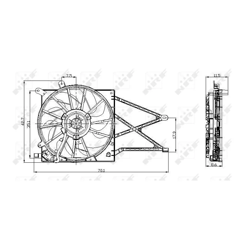 Ventilateur, refroidissement du moteur NRF 47015