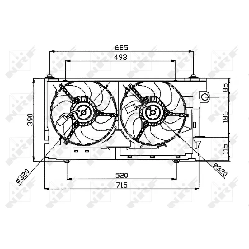 Ventilateur, refroidissement du moteur NRF 47050