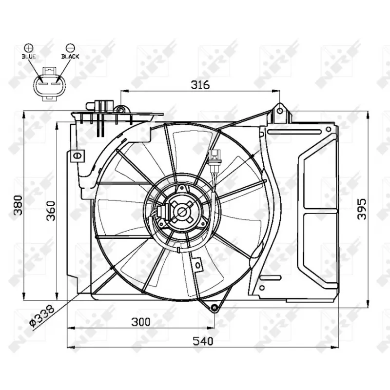 Ventilateur, refroidissement du moteur NRF 47055