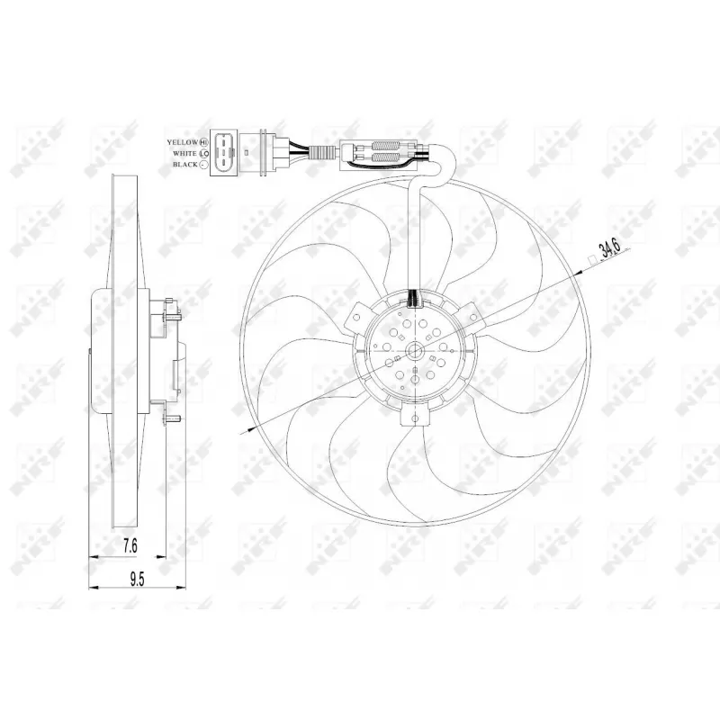 Ventilateur, refroidissement du moteur NRF 47064