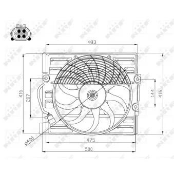 Ventilateur, refroidissement du moteur NRF 47214