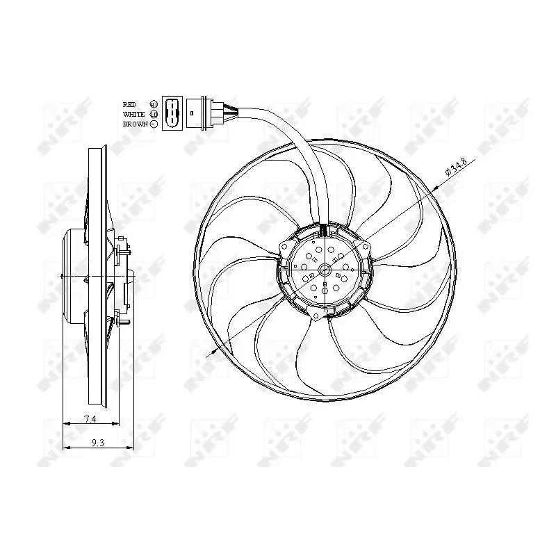 Ventilateur, refroidissement du moteur NRF 47393