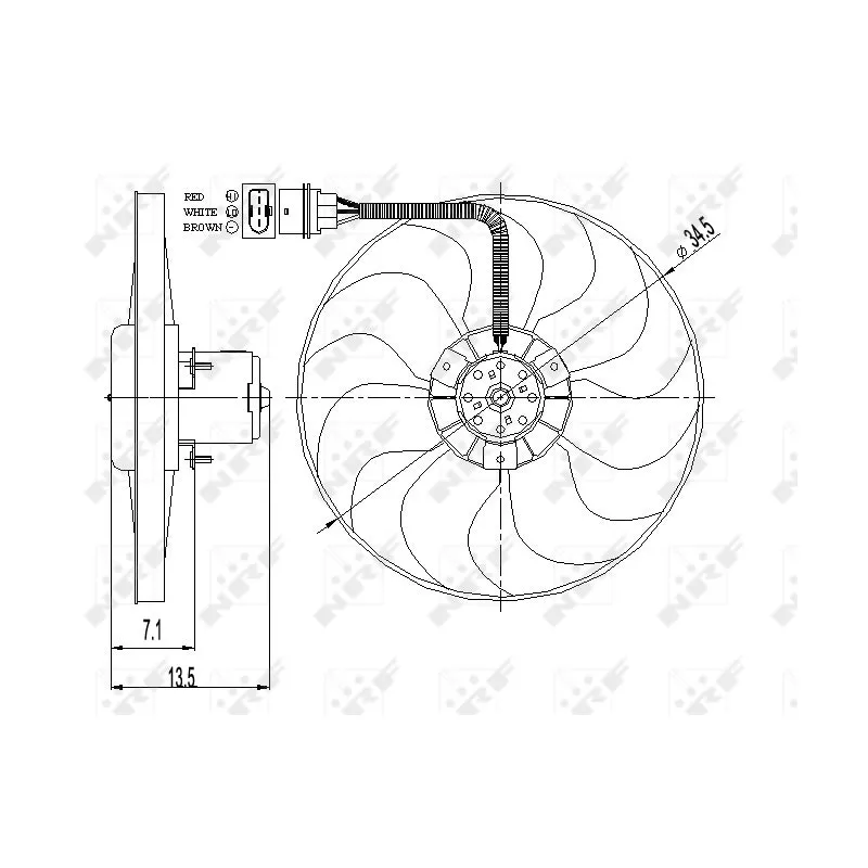Ventilateur, refroidissement du moteur NRF 47397