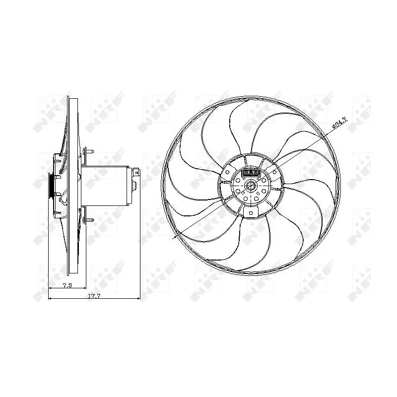 Ventilateur, refroidissement du moteur NRF 47404