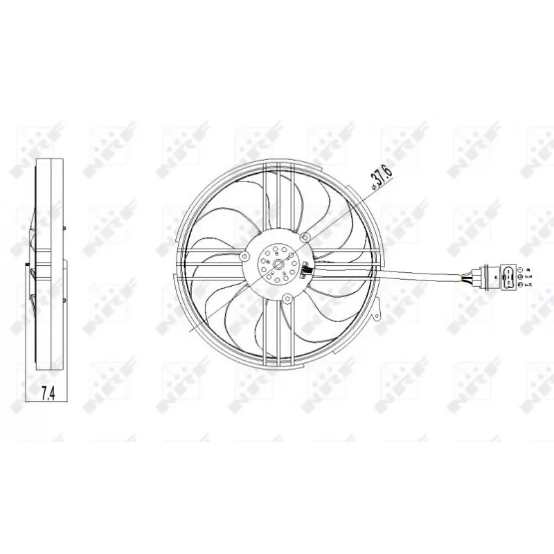 Ventilateur, refroidissement du moteur NRF 47409