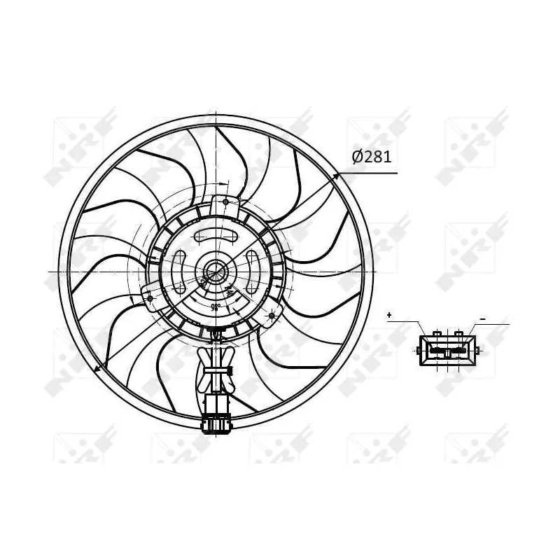 Ventilateur, refroidissement du moteur NRF 47418