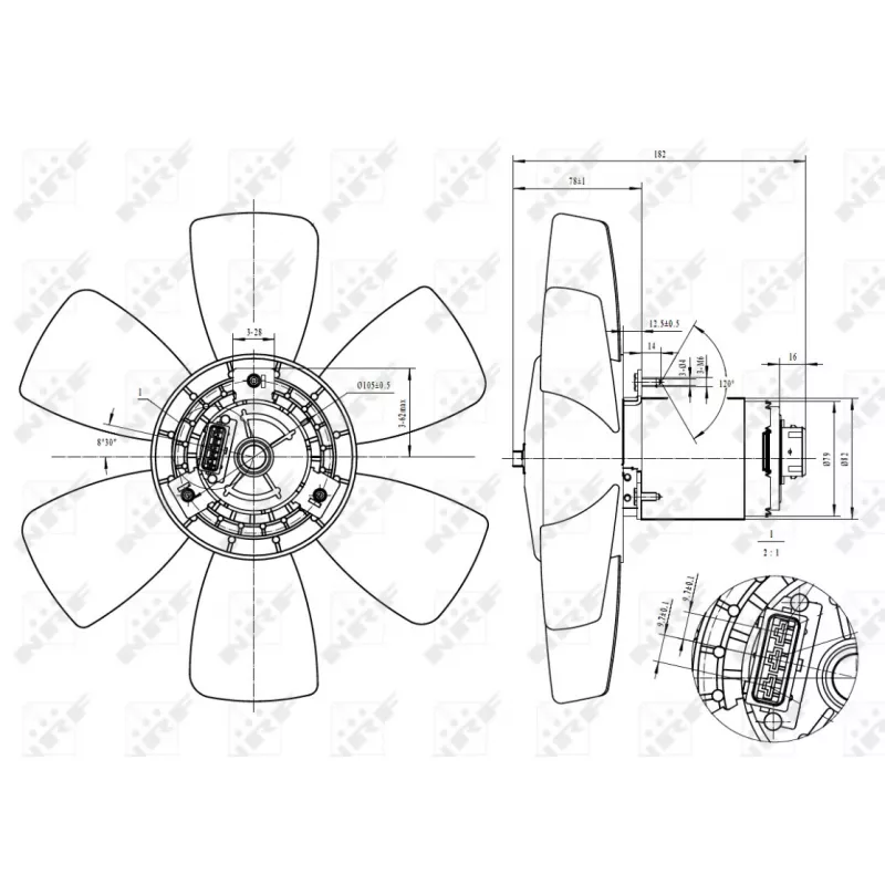 Ventilateur, refroidissement du moteur NRF 47429