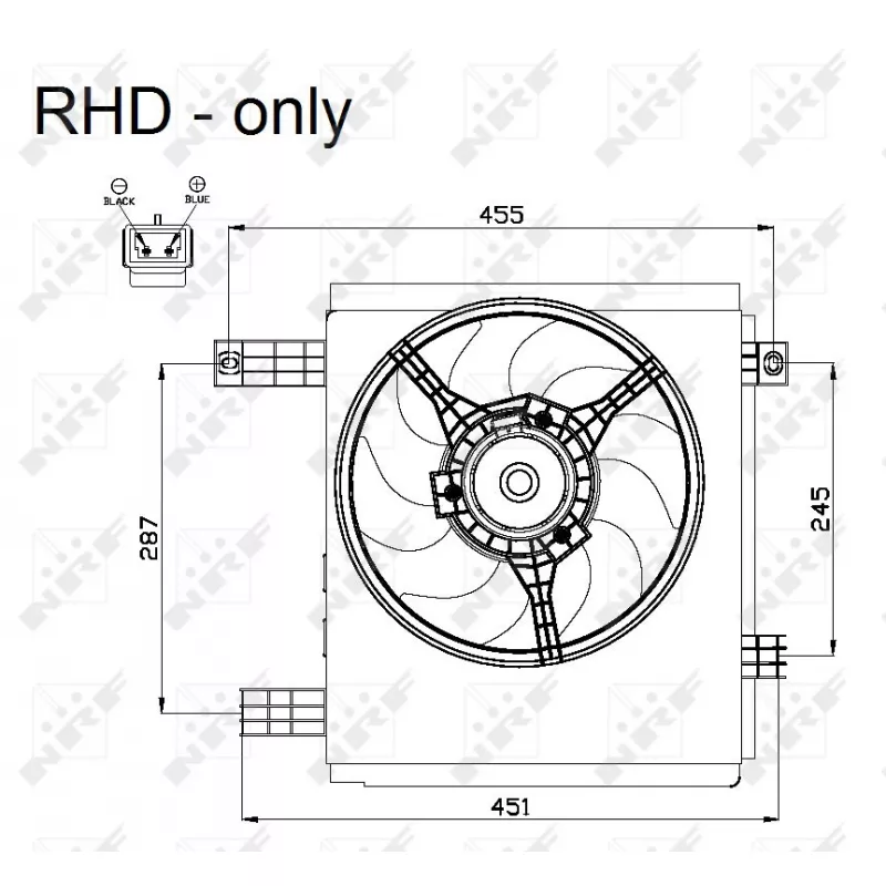 Ventilateur, refroidissement du moteur NRF 47447