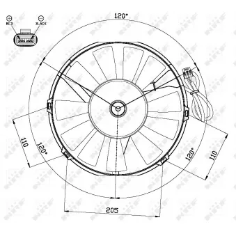 Ventilateur, refroidissement du moteur NRF 47467