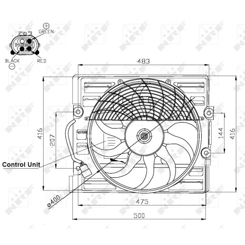Ventilateur, refroidissement du moteur NRF 47481