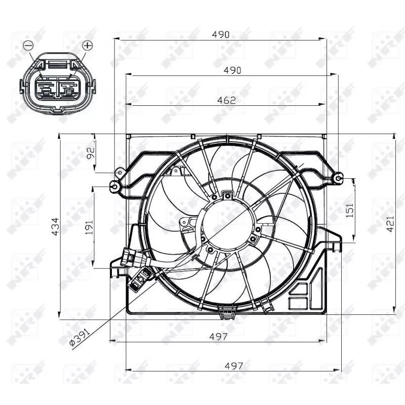 Ventilateur, refroidissement du moteur NRF 47482
