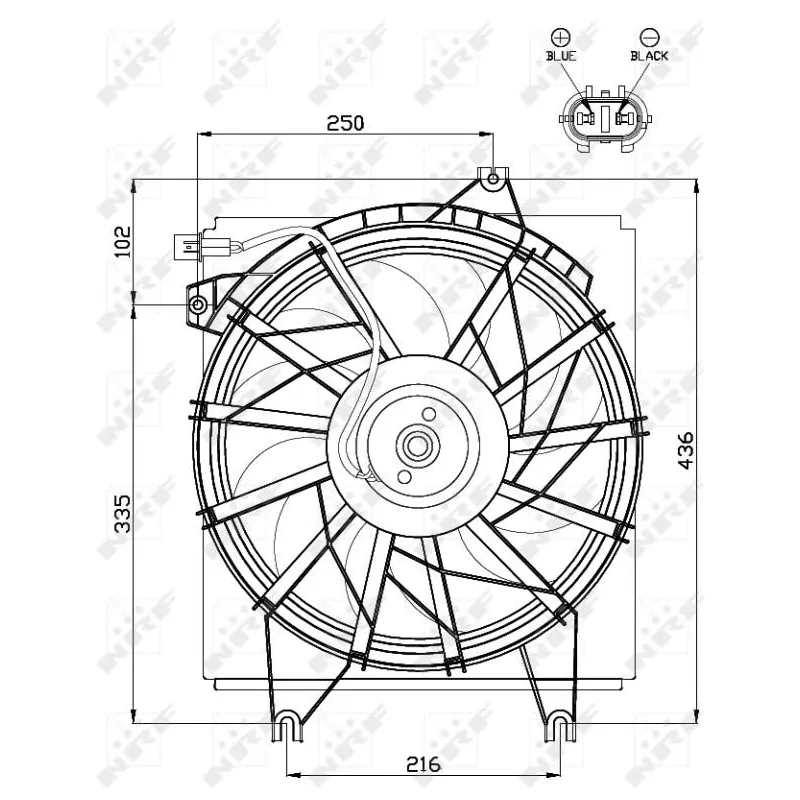 Ventilateur, refroidissement du moteur NRF 47499