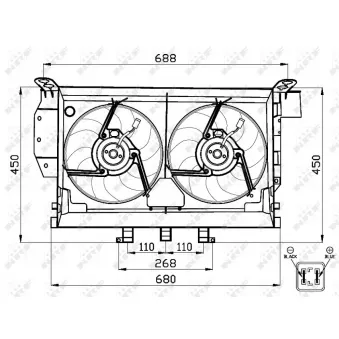Ventilateur, refroidissement du moteur NRF 47503