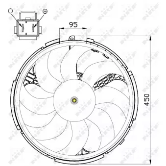 Ventilateur, refroidissement du moteur NRF 47506