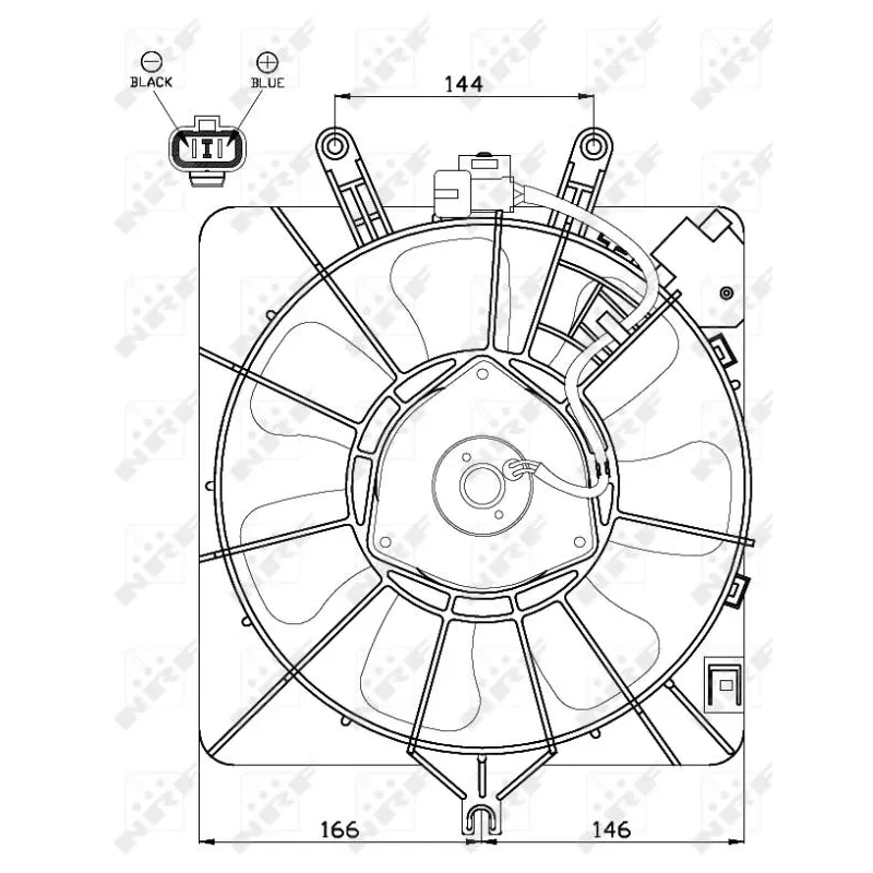 Ventilateur, refroidissement du moteur NRF 47512
