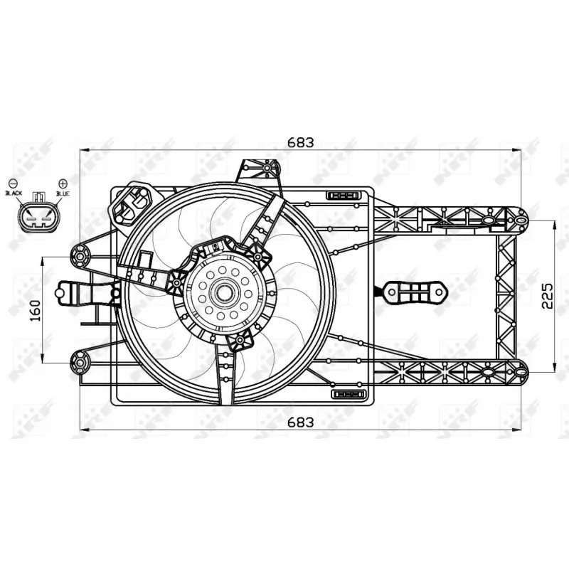 Ventilateur, refroidissement du moteur NRF 47521